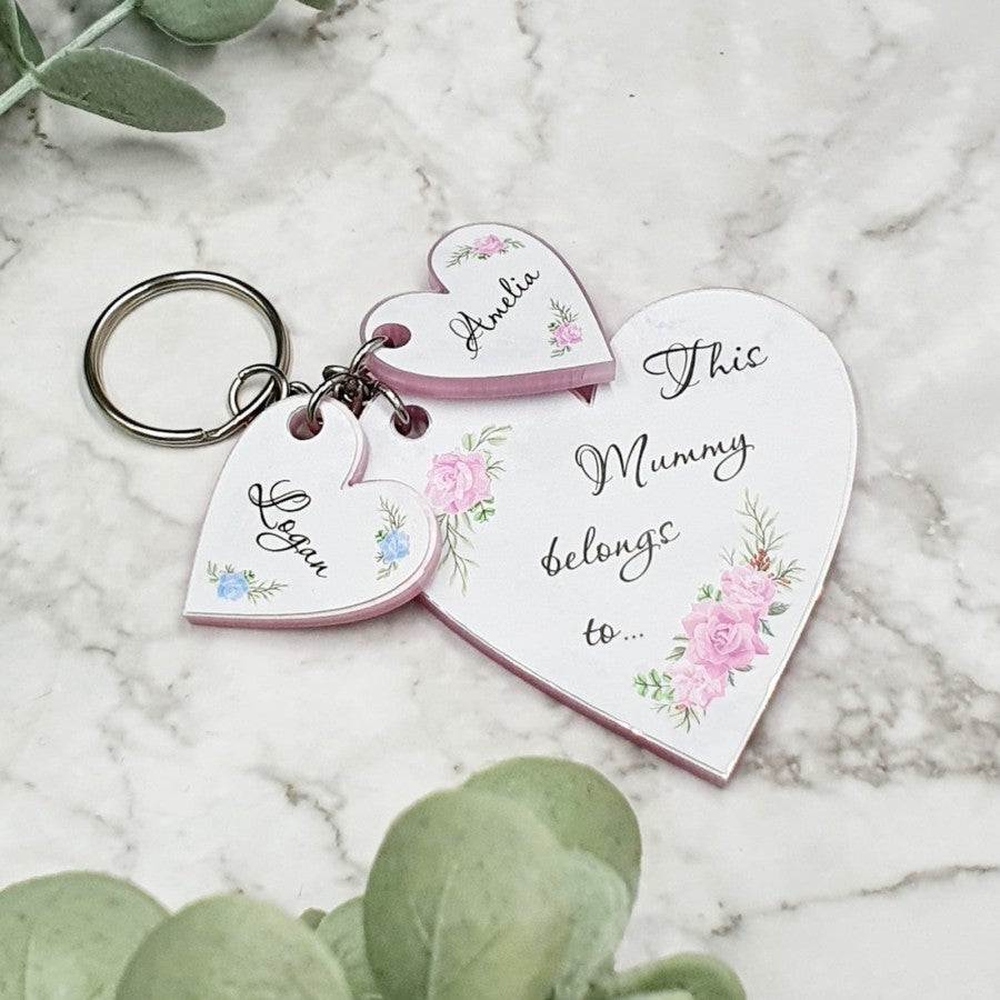 Floral Heart Keyring, This TITLE belongs to...