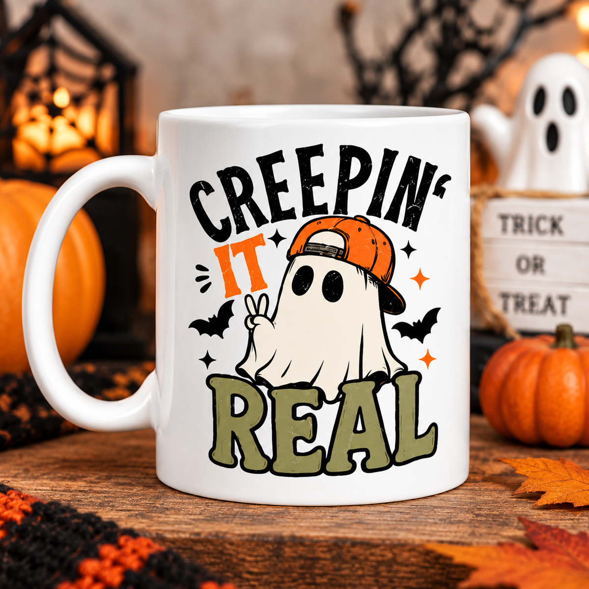 Creepin’ It Real ghost Halloween 11oz mug