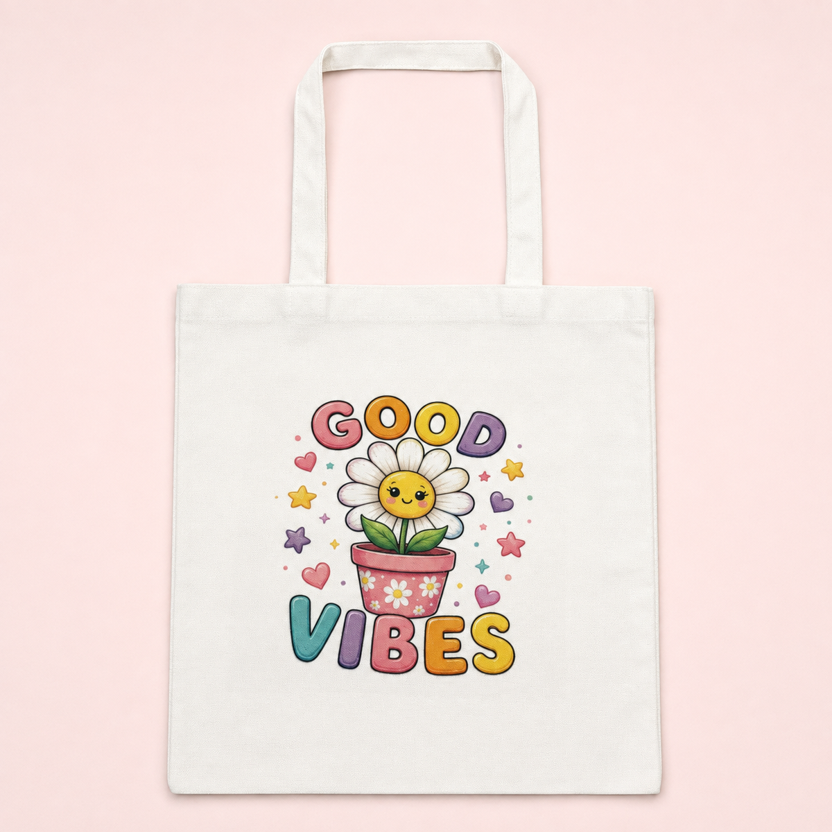 Good Vibes printed tote bag