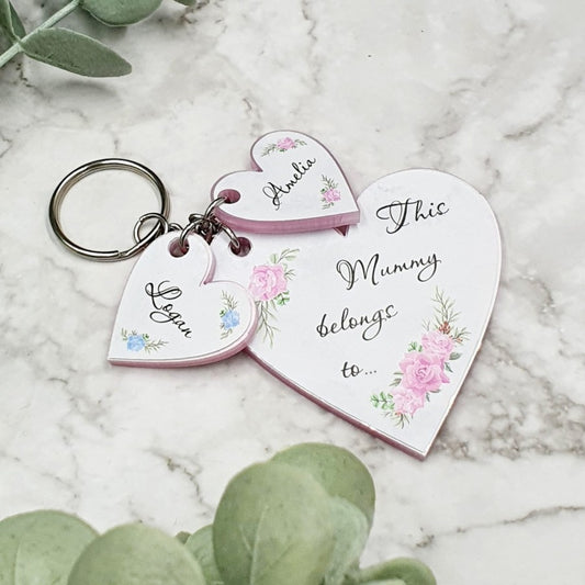 Floral Heart Keyring, This TITLE belongs to...