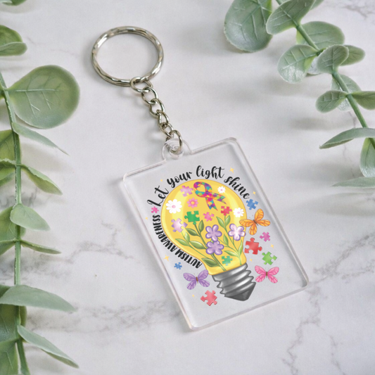Autism - Let your light shine Keyring