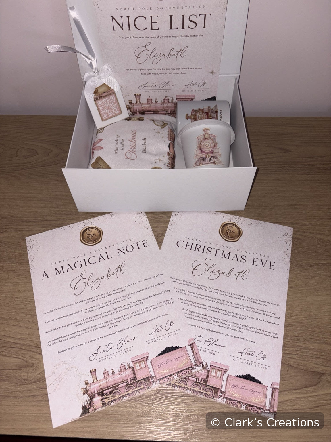 Pink North Pole Express build your own Christmas Eve box collection
