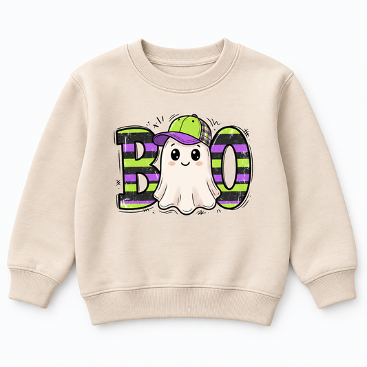 Boo Ghost Baseball Cap Halloween children's sweatshirt