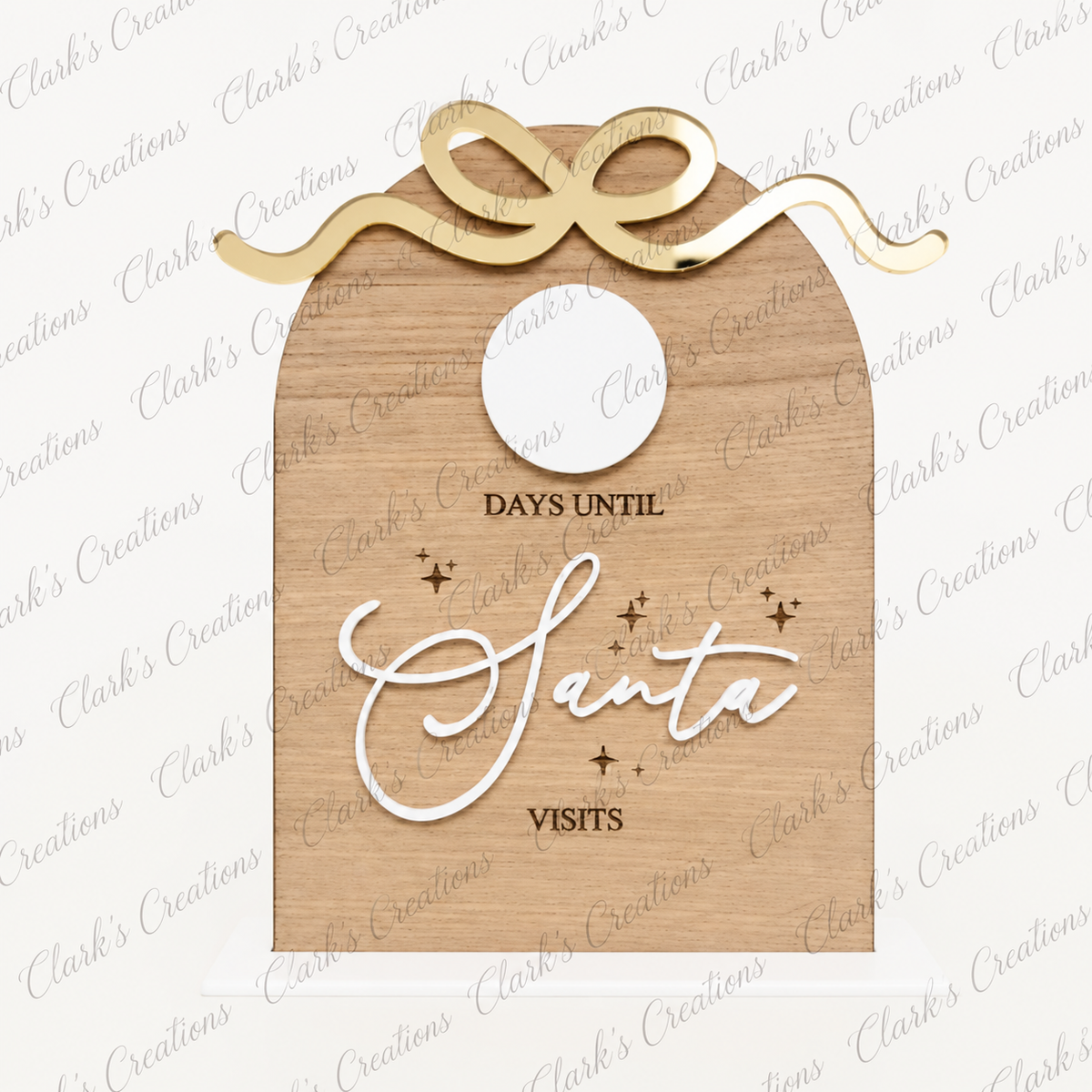 Days Until Santa Oak & Acrylic Board
