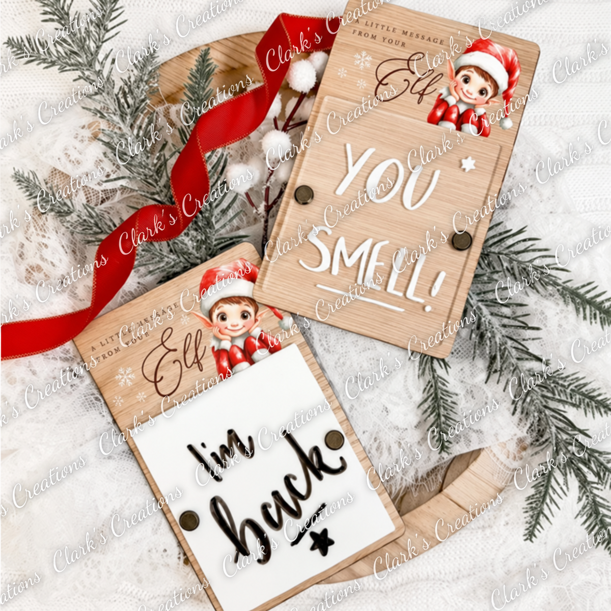 Elf Whiteboard Christmas message board