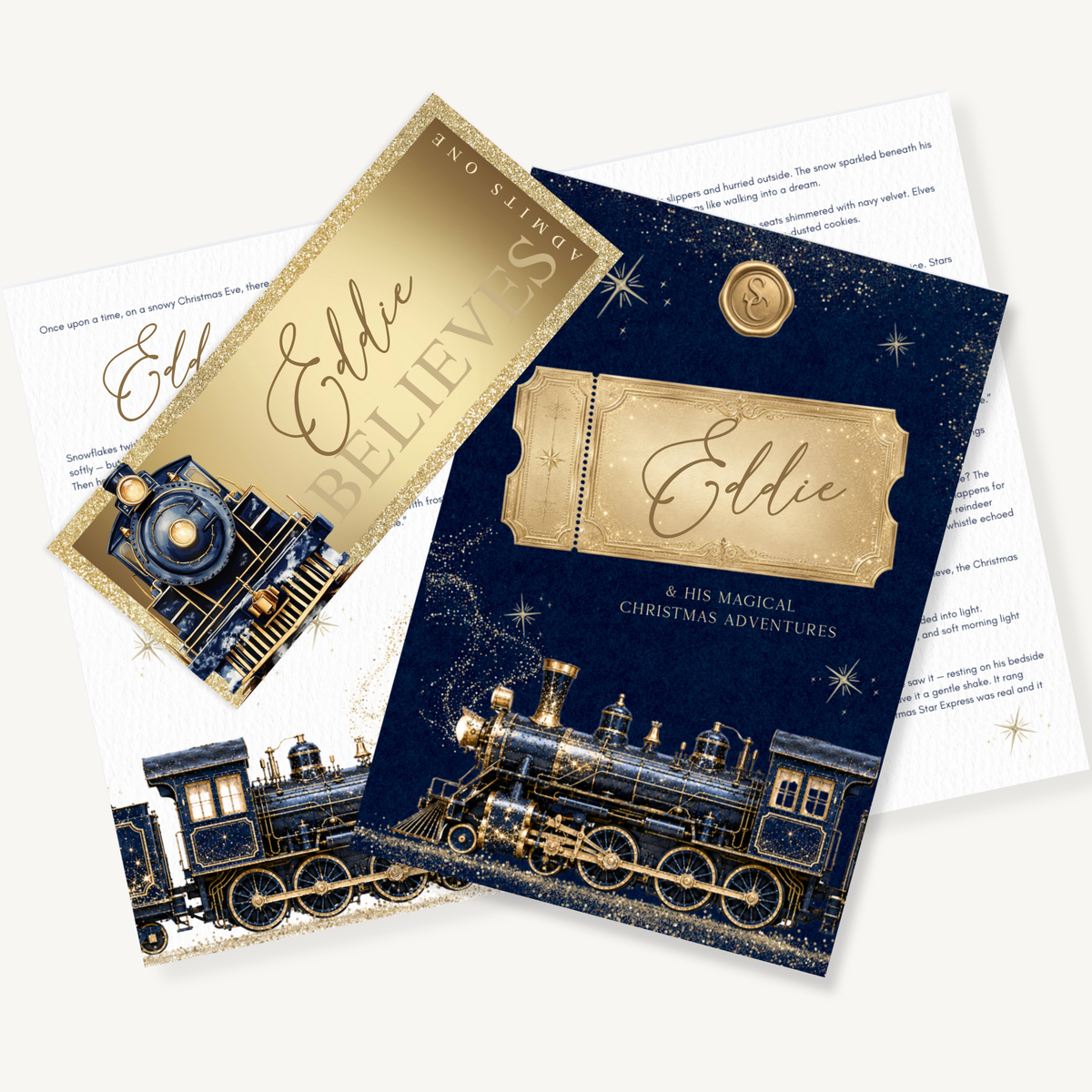 Navy North Pole Express storybook — supplier image