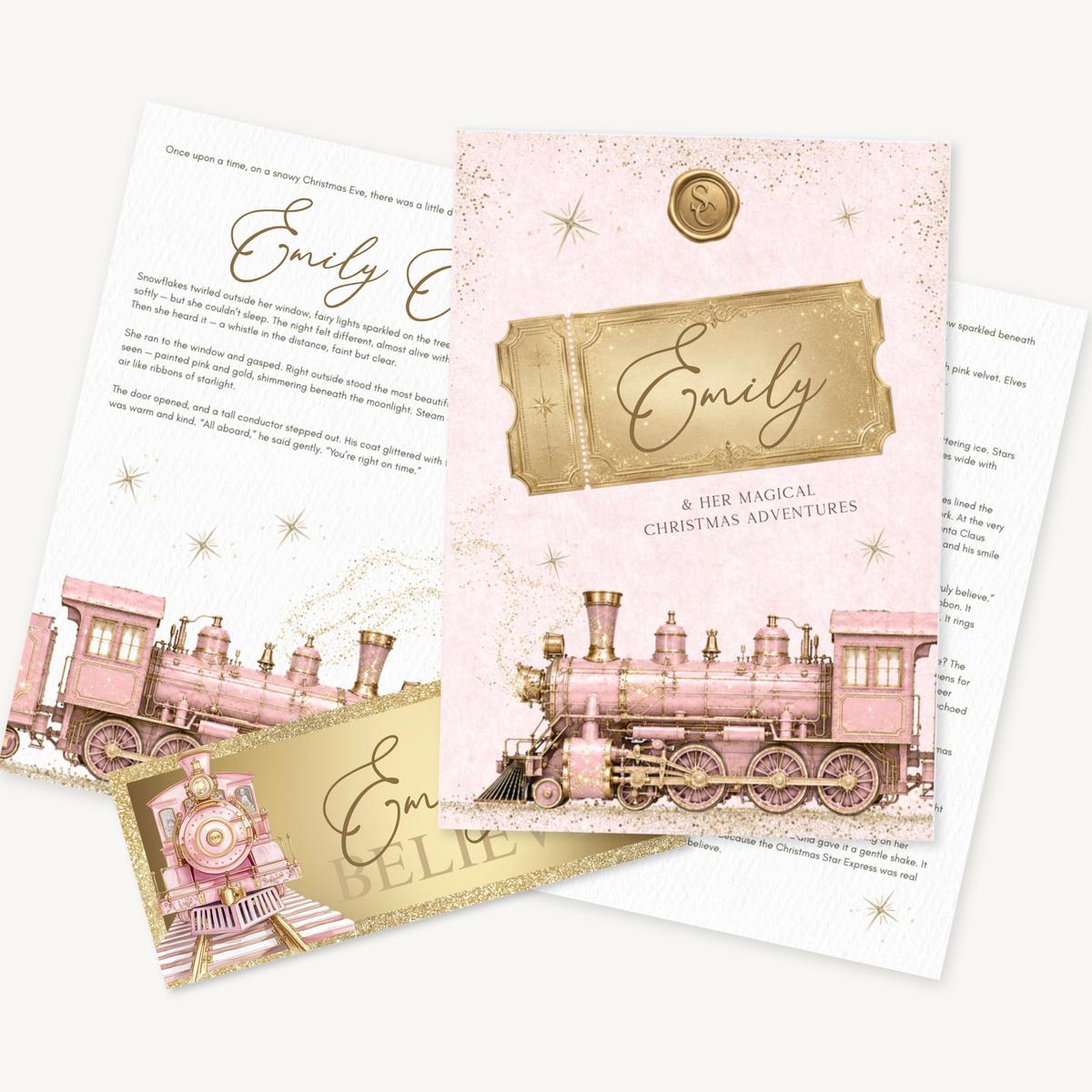 Pink North Pole Express storybook — supplier image