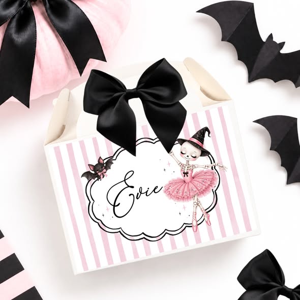 Personalised Skeleton Ballerina Halloween treat box