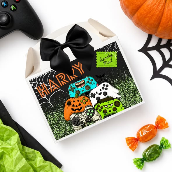Personalised Spooky Gamer Halloween treat box